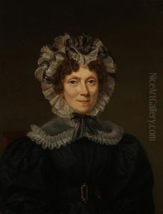 Portrait Of A Lady Wearing A Black Dress by Julie Philipault