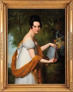 Portrait De Jeune Femme Dessinant by Julie Philipault