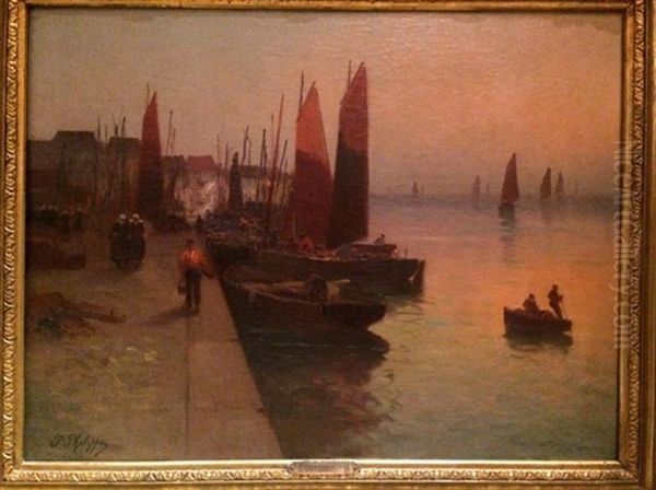 Coucher De Soleil Dans Un Port De Peche - view 1