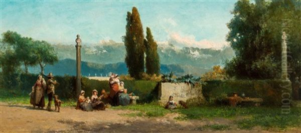 Italian Company In The Mountain Sun - view 1