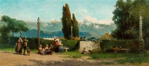 Italian Company In The Mountain Sun by Karel Frans Philippeau