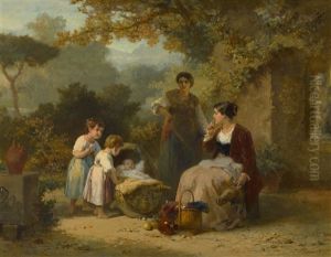 An Der Wiege by Karel Frans Philippeau