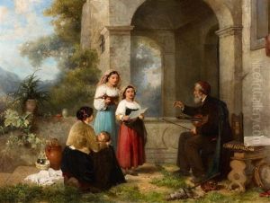 Die Gesangsstunde by Karel Frans Philippeau