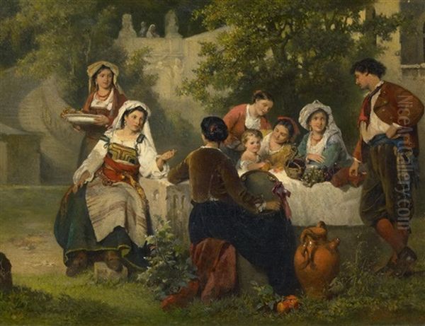 Italienische Genreszene Im Schlospark - view 1