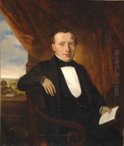 Portrait Of A Seated Man In A Black Costume (+ Portrait Of A Seated Woman; 2 Works)