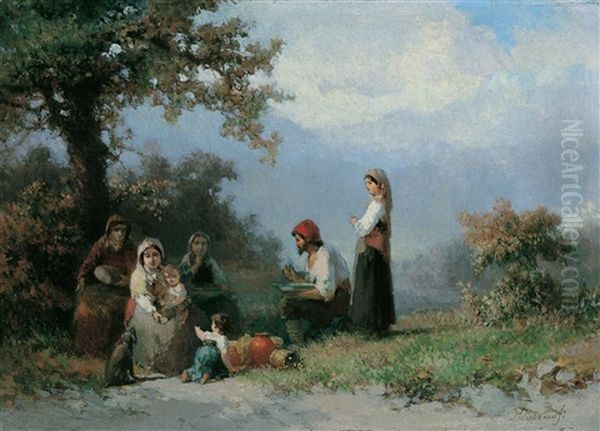 Familienszene Im Freien - view 1