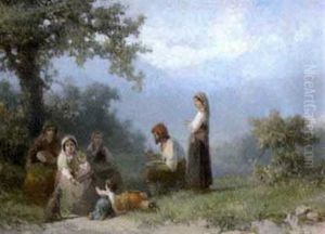 Ein Sudlandische Familie Nimmt Auf Dem Land Ihre Mahlzeit Ein