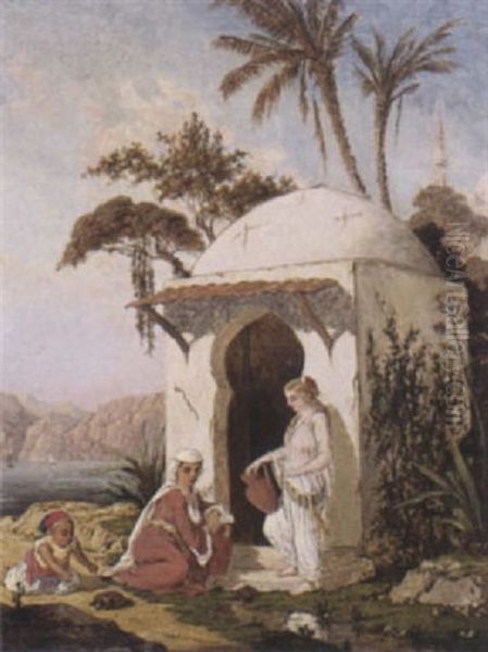 Orientaux Devant Le Marabout - view 1