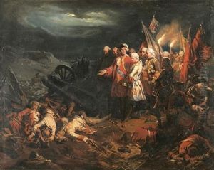Louis Xv Visitant Le Champ De Bataille De Fontenoy-mai 1745