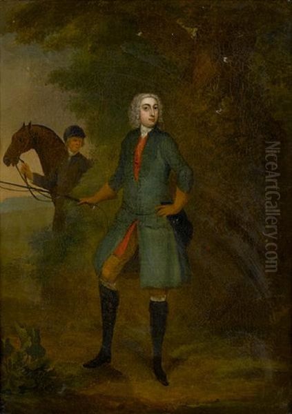 Portrait Of A Gentleman, With A Horse And A Jockey In The Background - view 1