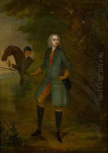 Portrait Of A Gentleman, With A Horse And A Jockey In The Background