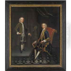 London Portrait Of Two Gentlemen by Charles Philips