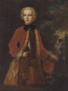 Portrait Of Lord Strathnaver In A Red Coat And Breast Plate, Resting His Right Hand On A Helmet