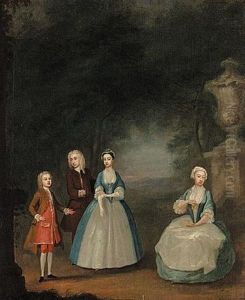 A Family Group In A Landscape