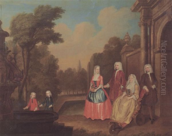 The Edwards Family On A Terrace - view 1