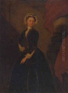 Portrait Of A Lady In A Dark Green Riding Habit, In An Interior