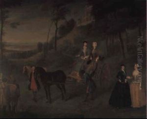 Ladies And Maids Of Honor In Greenwich Park by Charles Philips