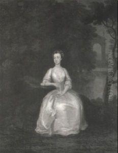 Portrait Of A Lady, Seated In A Lake Landscape