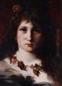 Portrait Of Girl Wearing A Floral Garland