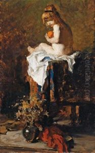 Das Kleine Modell (die Tochter Des Kunstlers) by Hermann Philips