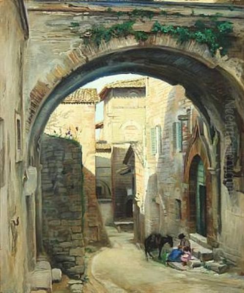 Italian Street Scenery From Assisi - view 1