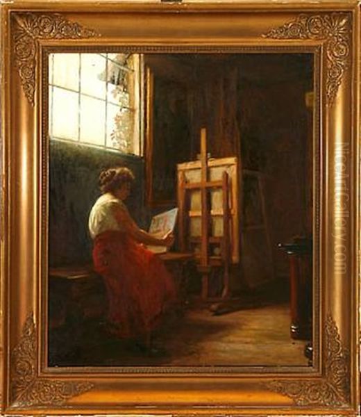Interior With A Woman In A Studio - view 1