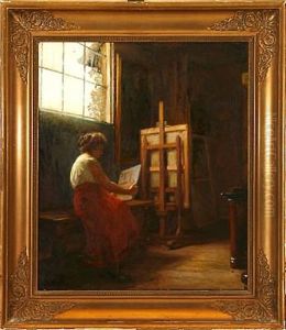 Interior With A Woman In A Studio