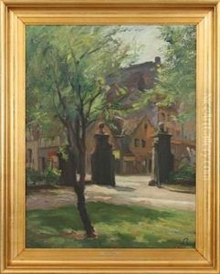 Streetscene With Columns by Sally Nikolai Philipsen
