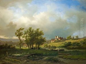Landschaft Mit Fluss Und Burg by Willem Bodemann