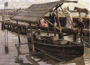 Unge Kvinder Kober Fisk Hos En Dreng I En Robad