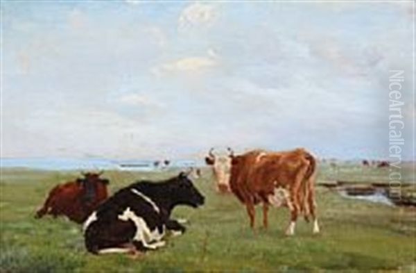 Koer Pa Saltholm. Tre Koer, Der Tygger Drov - view 1