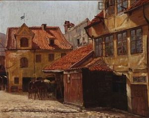 A Yard In The Heart Of Copenhagen by Theodor Esbern Philipsen
