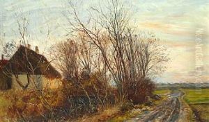 Rough Road Near A House At Sunset, Kastrup by Theodor Esbern Philipsen