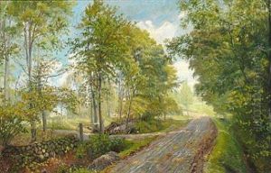 Vej Gennem Skoven Ved Bromolle by Theodor Esbern Philipsen