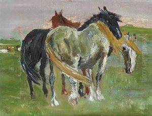 Grazing Horses On Saltholm Grazing Horses On Saltholm