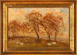 Danish Evening Landscape From Borup by Theodor Esbern Philipsen
