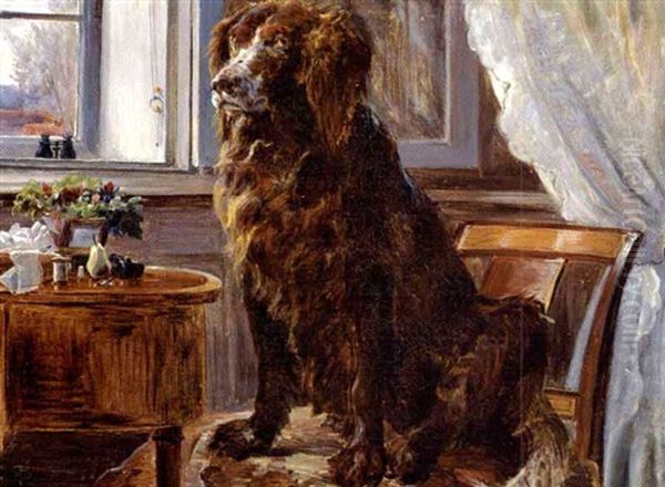 Hund Pa En Stol I Den Fine Stue - view 1