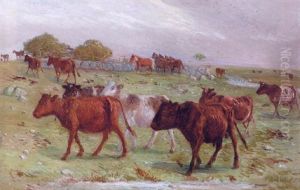 Graessende Heste Pa Marken by Theodor Esbern Philipsen