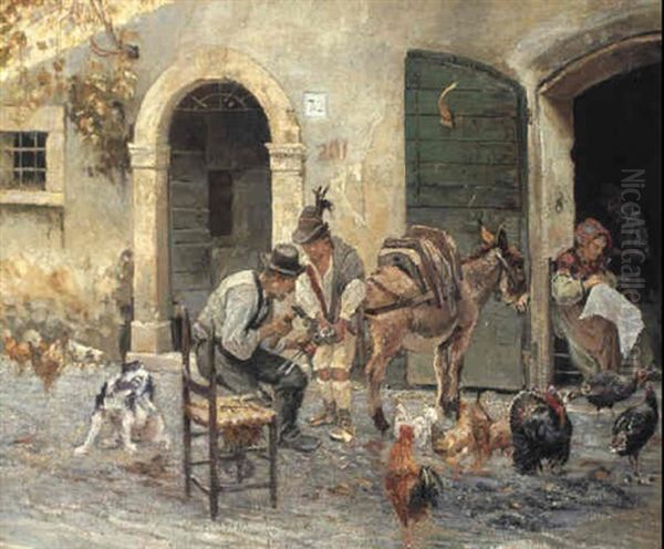 Italiensk G+rdparti Med Et Aesel Der Skoes - view 1