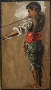 Study For Spanish Boys Playing At Bullfighting by John Phillip