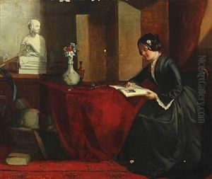 Interior With A Woman Reading by John Phillip