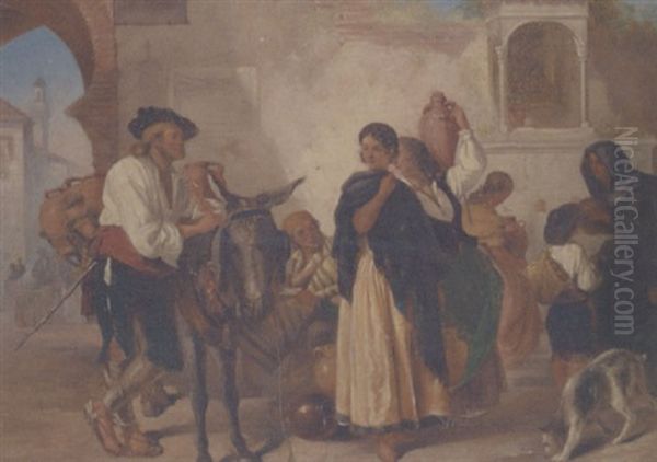 A Chat By The Well - A Spanish Scene - view 1