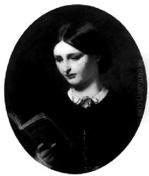 Portrait Of A Young Lady Reading Poetry - view 1