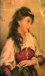Spanish Beauty With Tambourine by John Phillip