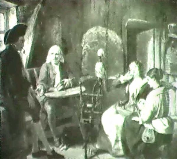 Figures In A Cottage Interior - view 1
