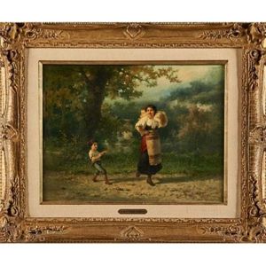Untitled (mother With Children), 1883 by Karl Frans Phillipeau