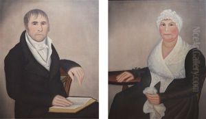 Pair Of Portraits: George Fake (1766-1856) And Catherine Sneider Fake (1770-1852) by Ammi Phillips