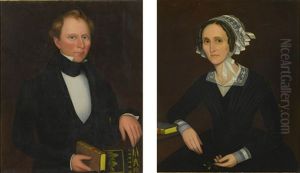 Pair Of Portraits, Possibly James And Anna Vail Of Hamden, New York by Ammi Phillips