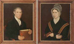 Pair Of Portraits: Deacon John Guernsey And His Wife, Mercy by Ammi Phillips