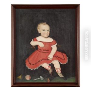 Portrait Of A Young Boy Seated In Chair With Toys